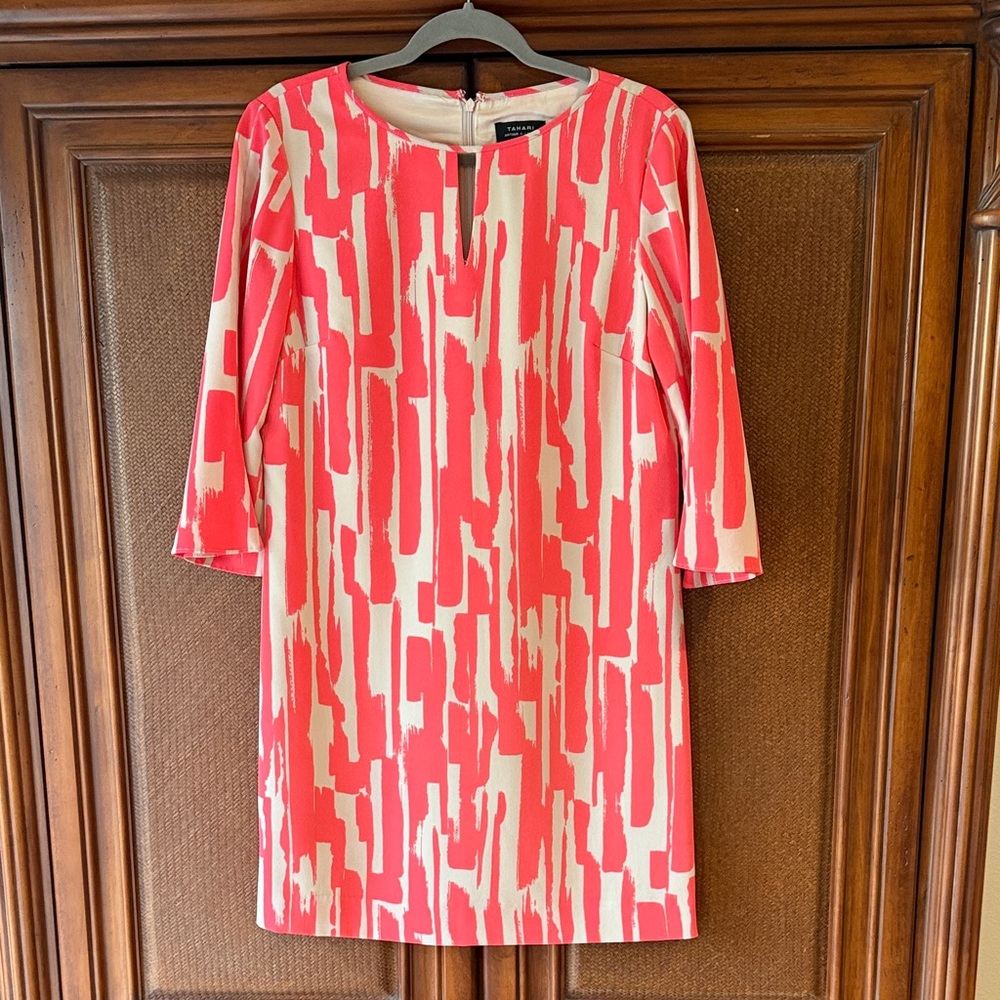 Pink and Tan Patterned Dress